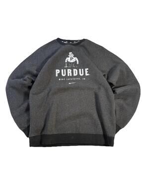 Nike Purdue Boilermakers Sweatshirt Men’s Small Crewneck Ringer Retro Style Gray